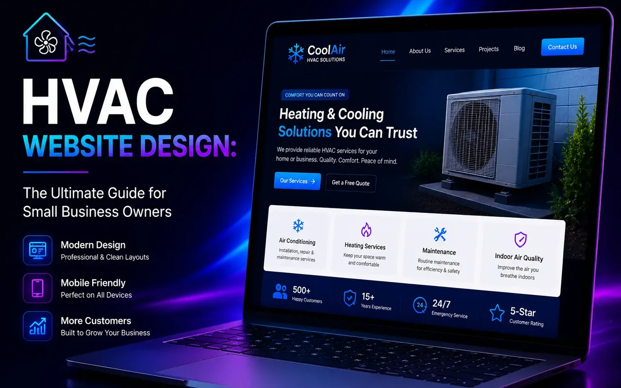 CoolAir HVAC solutions website design by Pixel Mahmud
