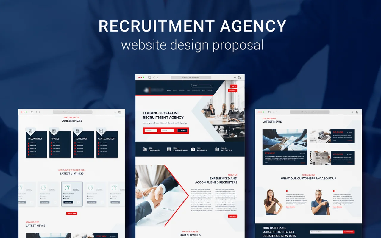 Recruitment agency website design by Pixel Mahmud